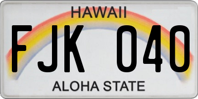 HI license plate FJK040