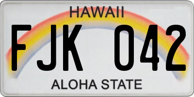 HI license plate FJK042