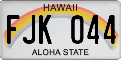 HI license plate FJK044