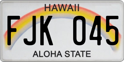 HI license plate FJK045