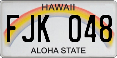 HI license plate FJK048