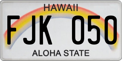 HI license plate FJK050