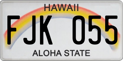 HI license plate FJK055