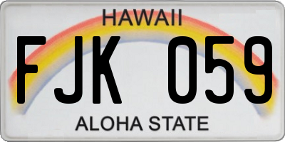 HI license plate FJK059