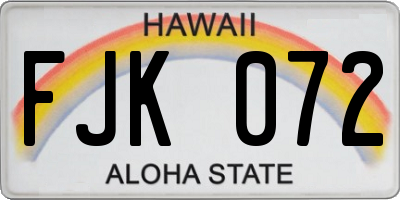 HI license plate FJK072