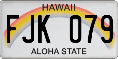 HI license plate FJK079