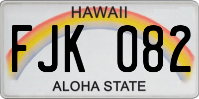 HI license plate FJK082