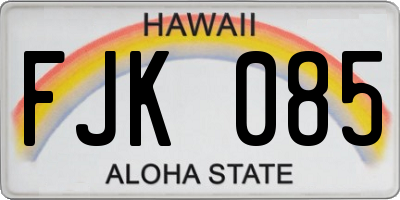 HI license plate FJK085