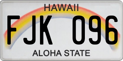 HI license plate FJK096