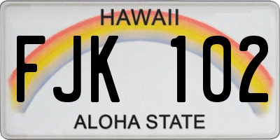 HI license plate FJK102