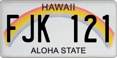 HI license plate FJK121