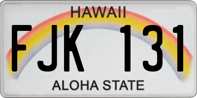 HI license plate FJK131