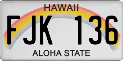 HI license plate FJK136
