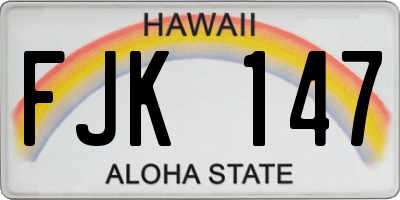 HI license plate FJK147
