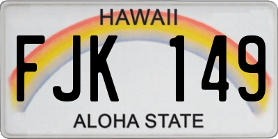 HI license plate FJK149
