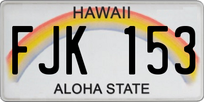 HI license plate FJK153