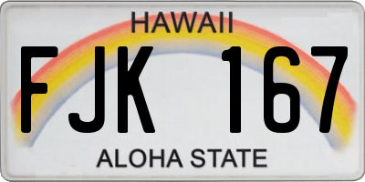 HI license plate FJK167