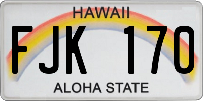 HI license plate FJK170