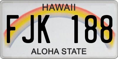HI license plate FJK188