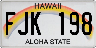 HI license plate FJK198