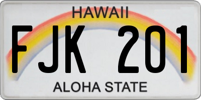 HI license plate FJK201