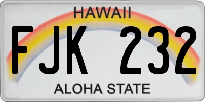 HI license plate FJK232