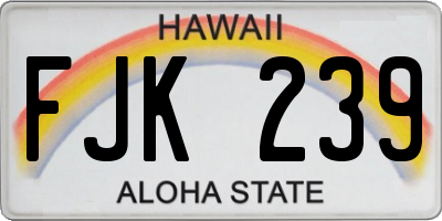 HI license plate FJK239