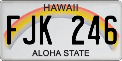HI license plate FJK246