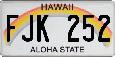 HI license plate FJK252