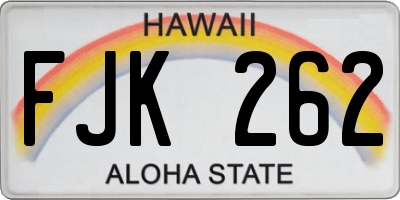 HI license plate FJK262