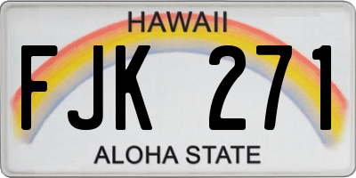 HI license plate FJK271