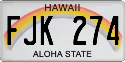 HI license plate FJK274