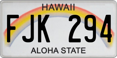 HI license plate FJK294