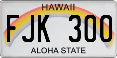 HI license plate FJK300