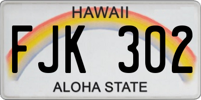 HI license plate FJK302