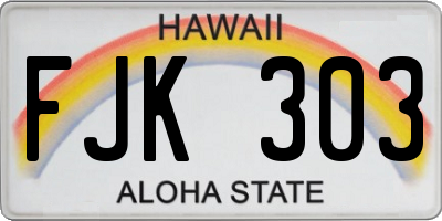HI license plate FJK303