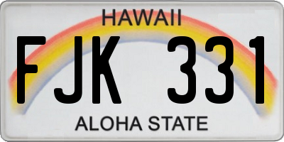 HI license plate FJK331