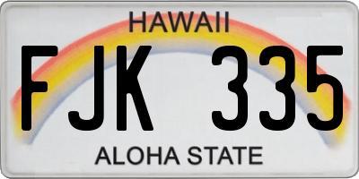 HI license plate FJK335