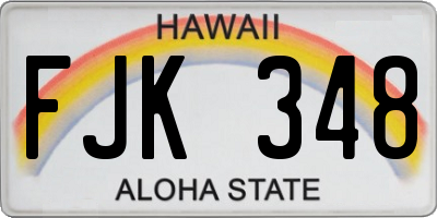 HI license plate FJK348