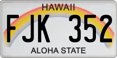 HI license plate FJK352