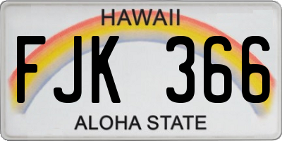 HI license plate FJK366