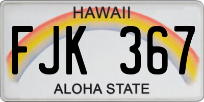 HI license plate FJK367