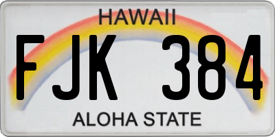 HI license plate FJK384