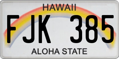 HI license plate FJK385
