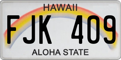 HI license plate FJK409