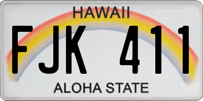 HI license plate FJK411