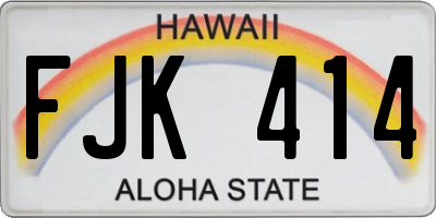 HI license plate FJK414