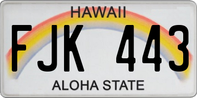 HI license plate FJK443