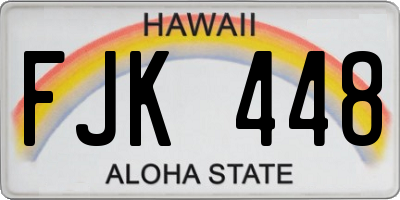 HI license plate FJK448