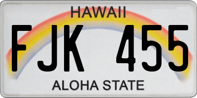 HI license plate FJK455